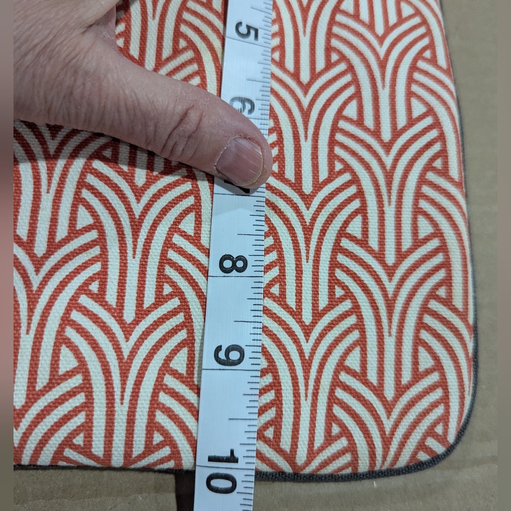 Ame & Lulu Peach Orange Cream Pattern Cross Body Canvas Purse Bag - Picture 8 of 9